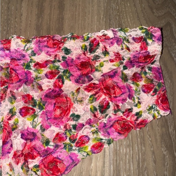 VICTORIA SECRET ROSE PINK/RED FLORAL THE LACE UP LACIE CHEEKY PANTY SIZE XL - Picture 10 of 15